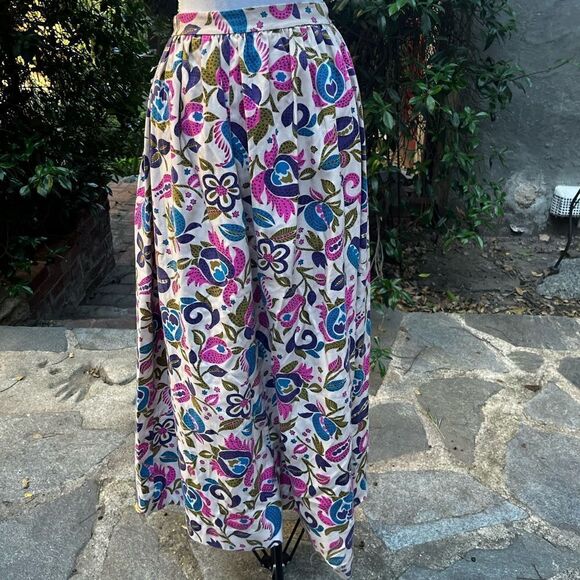 VINTAGE HAND TAILORED PAISLEY BOHO FLORAL MOTIF MAXI LENGTH SKIRT SMALL - Picture 5 of 15